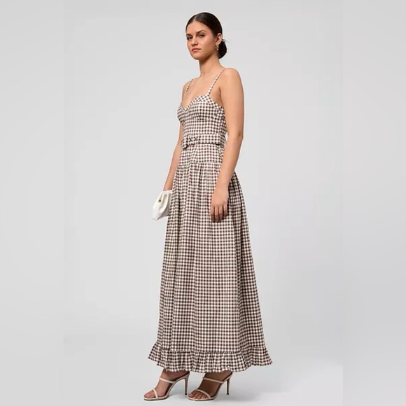RACHEL Rachel Roy Women's Elodie Sweetheart Neck gingham Maxi Dress - Picture 2 of 3